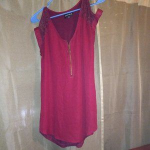 Red Maroon Blouse Top